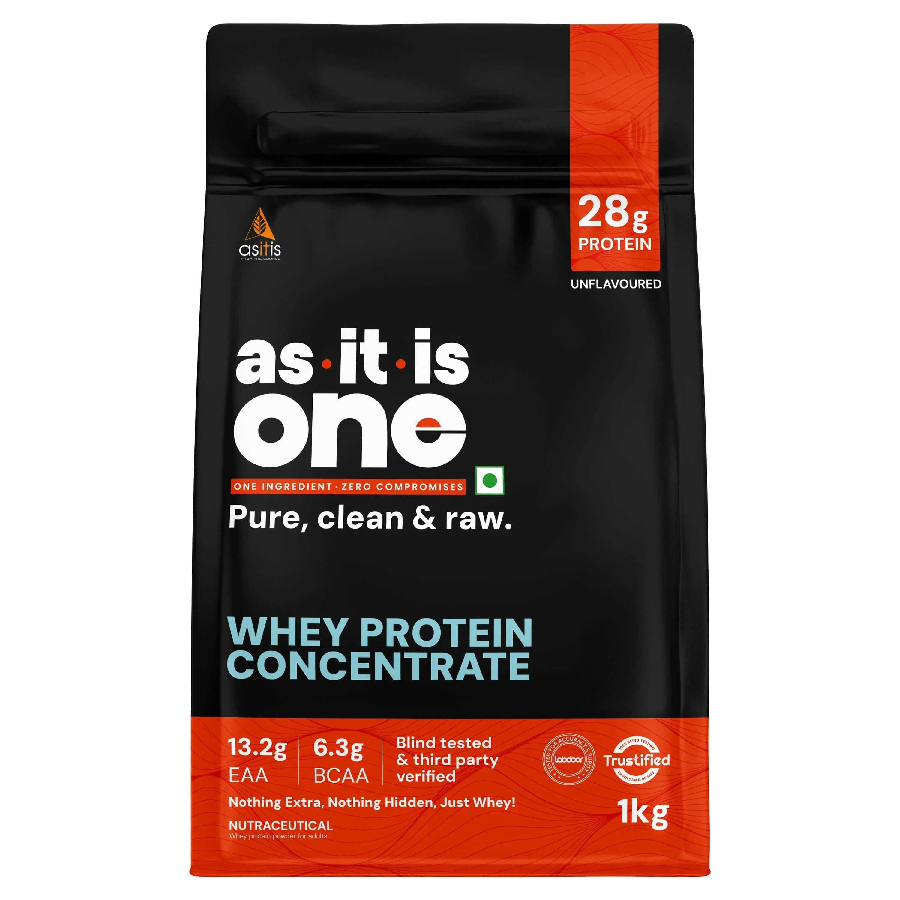 AS-IT-IS ONE Whey Protein Concentrate 28g Raw Unflavoured