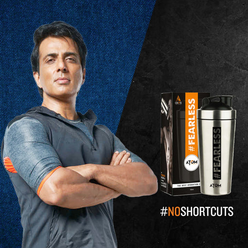 ATOM Steel Protein Shaker for Workout - 750ml