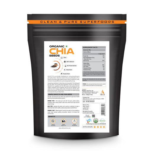 AS-IT-IS Organic Chia Seeds as Additional Source of Protein- 350g