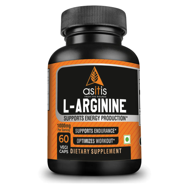 AS-IT-IS L- Arginine Capsules  for Muscle Building & Endurance 500mg - 60 counts