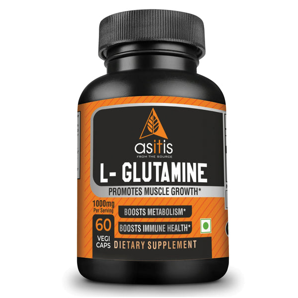 AS-IT-IS L-Glutamine Capsules for Muscle Growth & Recovery 500mg - 60 counts