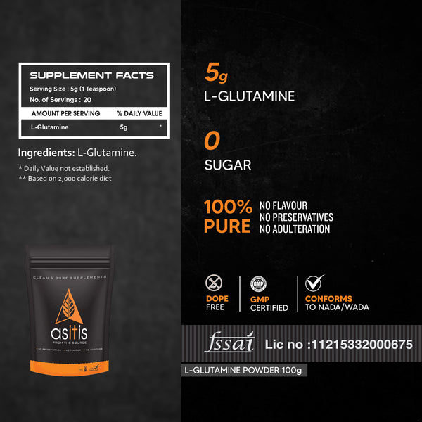 AS-IT-IS L-Glutamine for Muscle Growth and Recovery