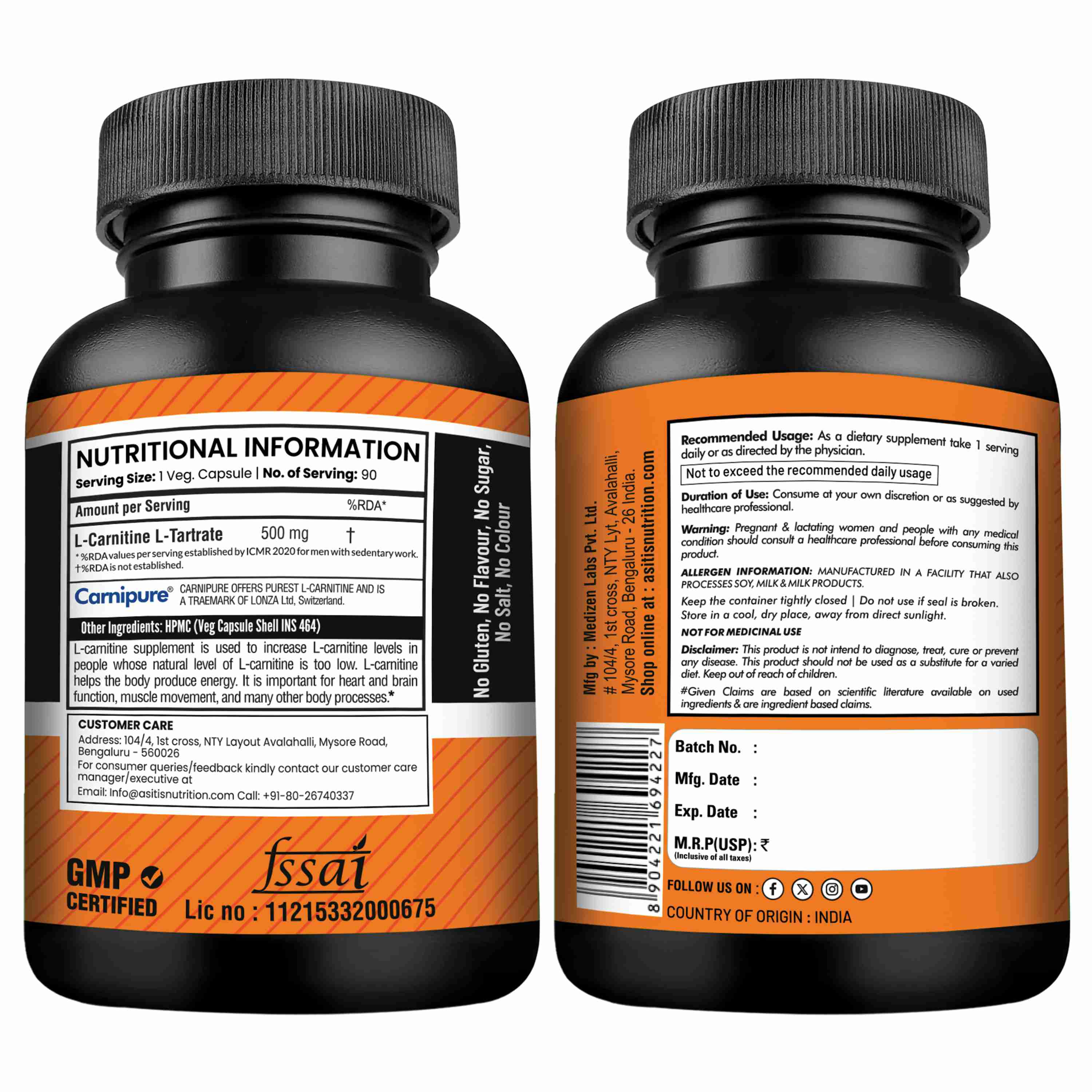 L-Carnitine - 90 Capsules