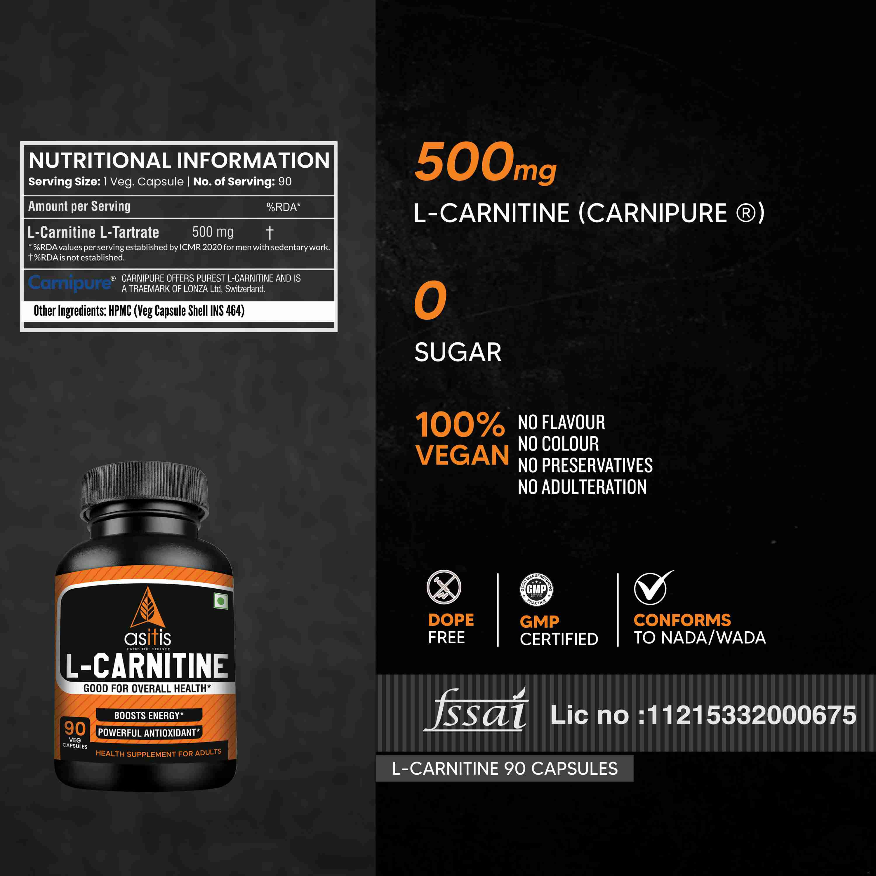 L-Carnitine - 90 Capsules