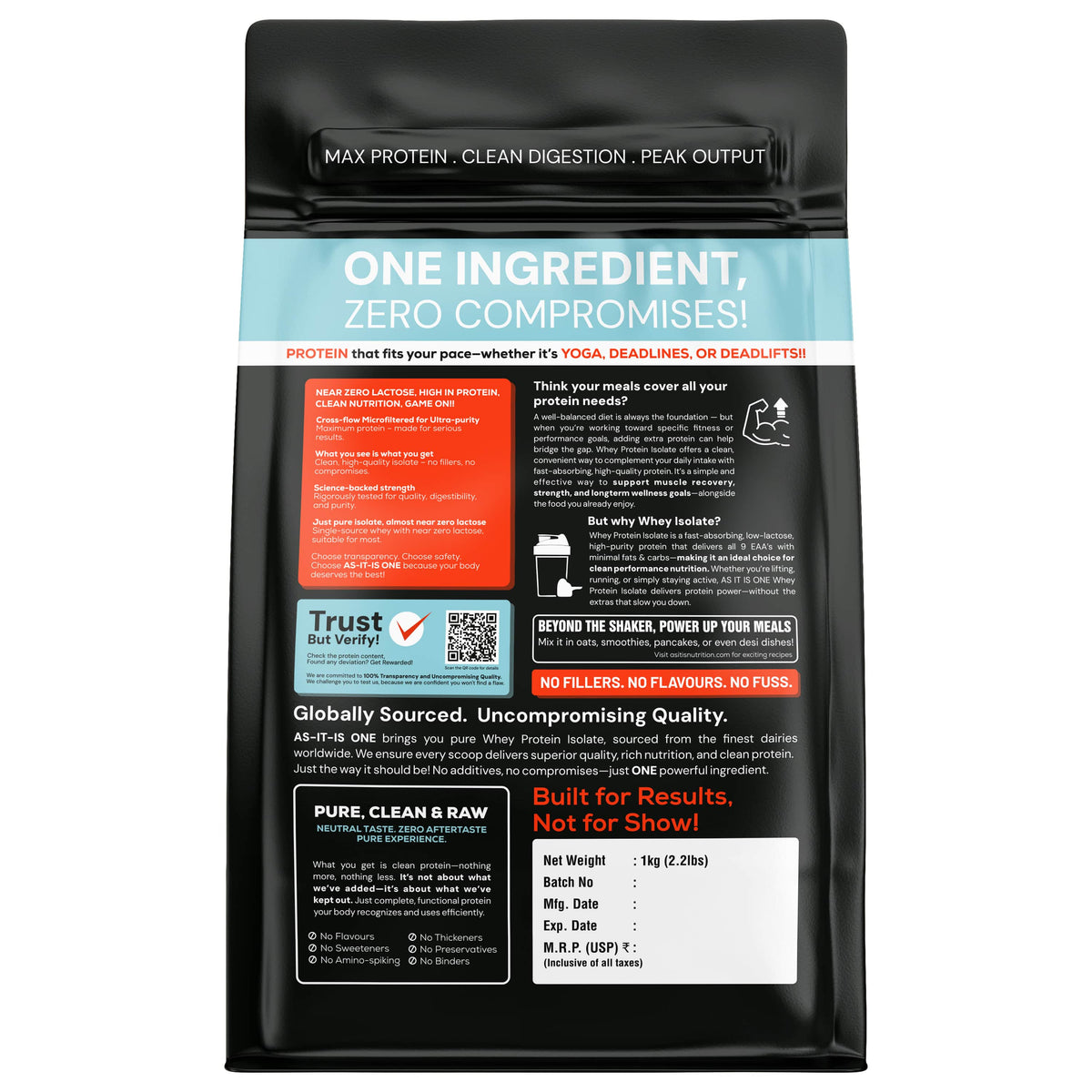 AS-IT-IS ONE Whey Protein Isolate | 30g Protein per Serving | Unflavoured