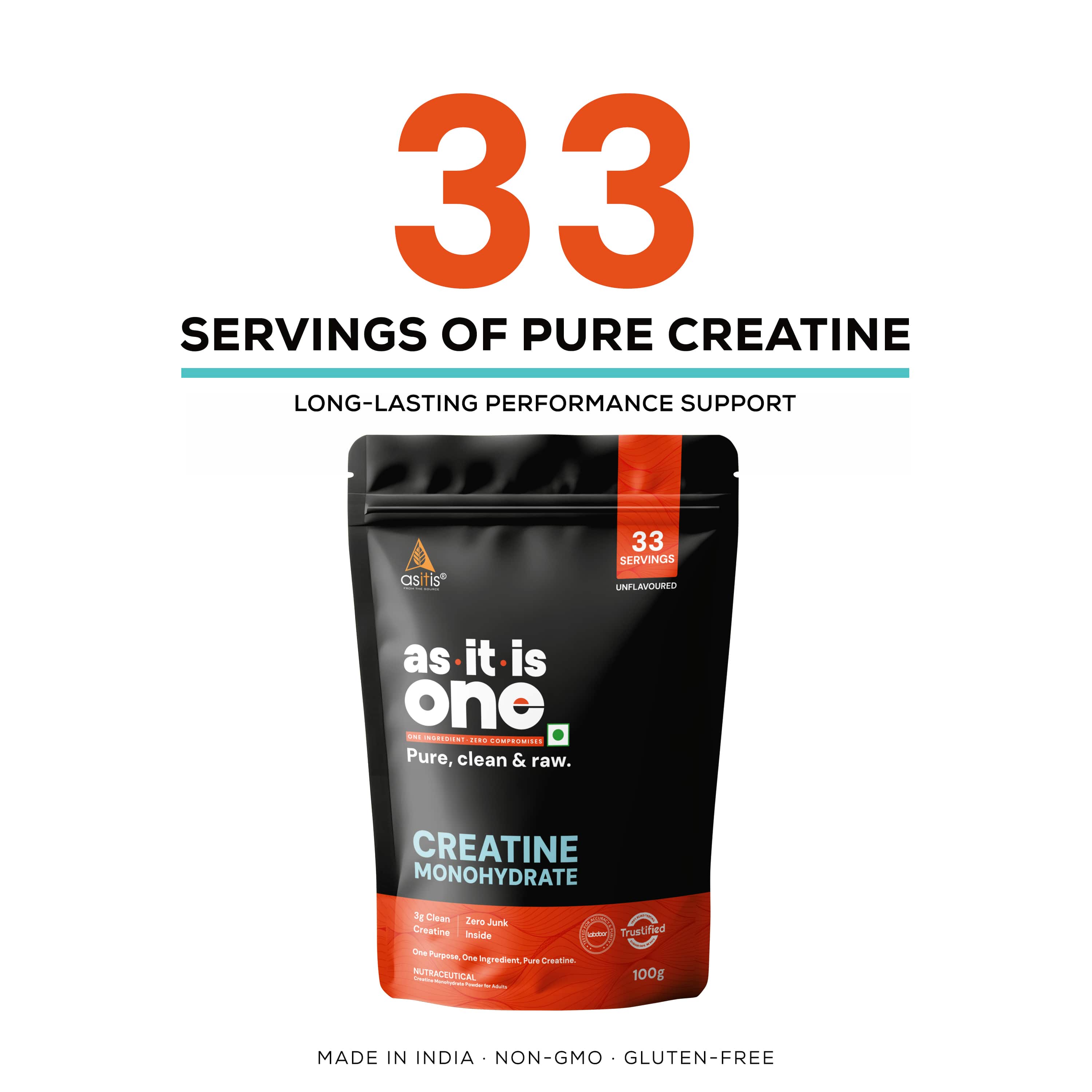 Pure Creatine Monohydrate powder — AS-IT-IS Nutrition