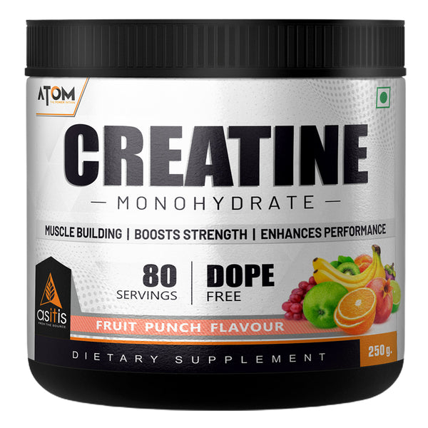 ATOM Creatine Monohydrate | Dope Free | Enhances Performance | Promotes Muscle Gains |