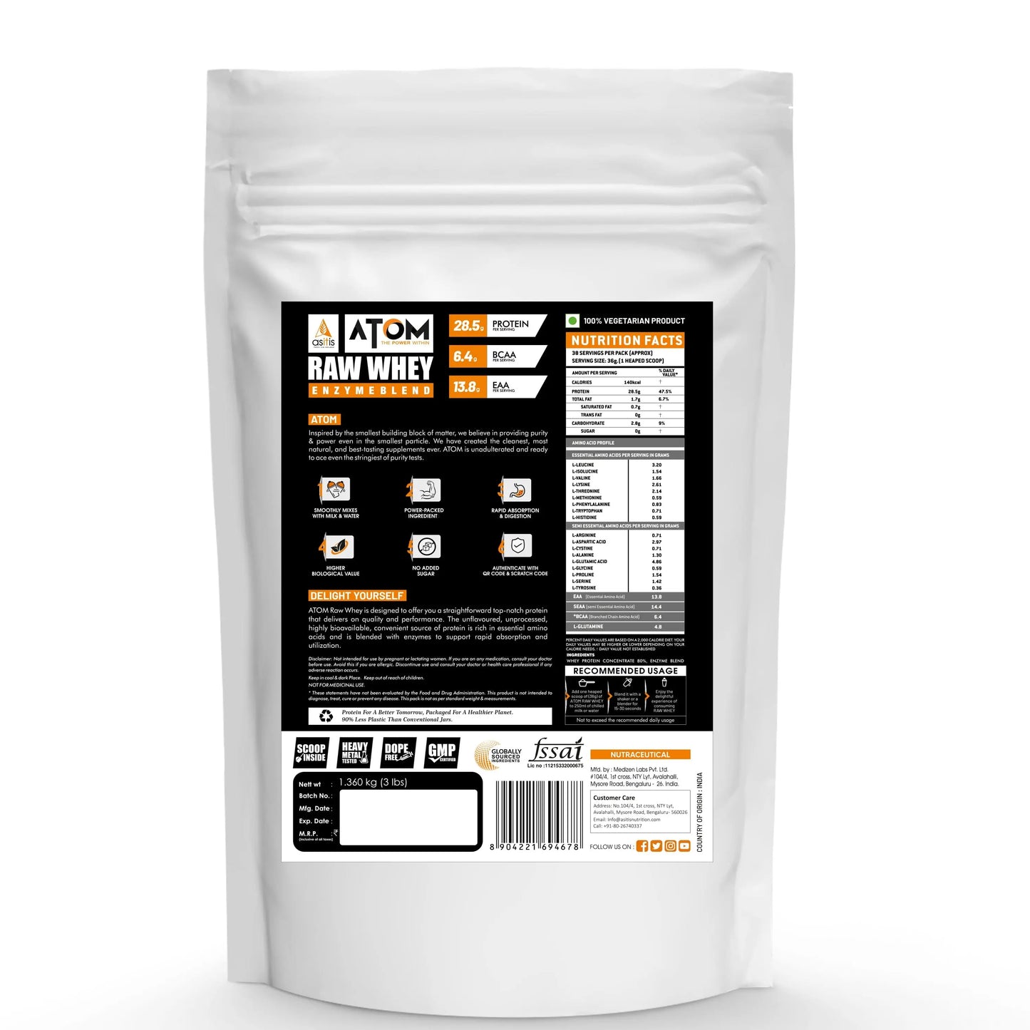 Raw Whey Unflavoured-1.36kg(3lbs)
