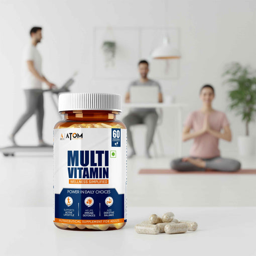 ATOM Multivitamin for Men & Women - 60 capsules | 31 Vital Nutrients | With Probiotic Blend