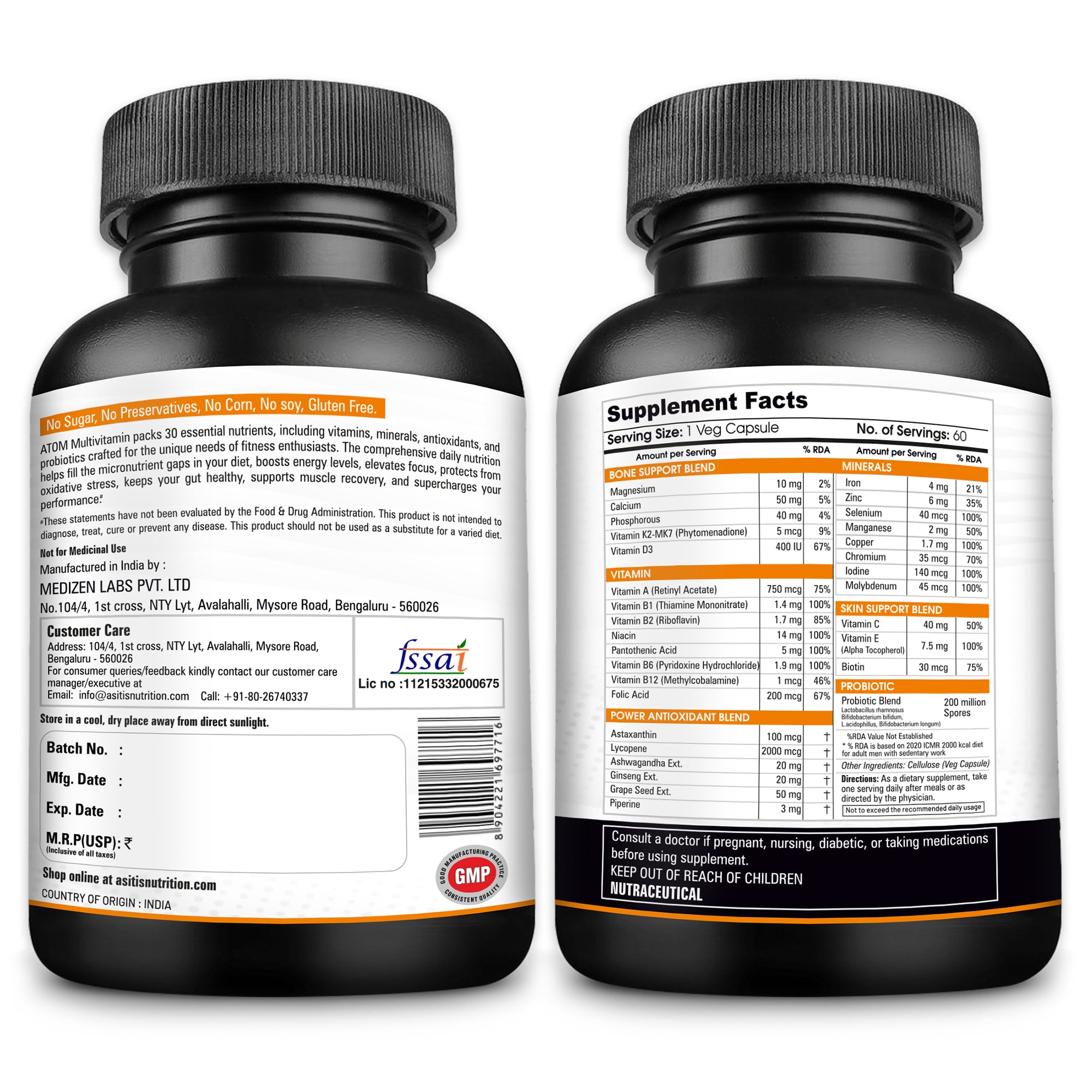 multivitamin capsules supplement facts