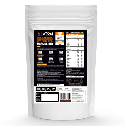 ATOM PWR Mass Gainer with BCAA, L-Glutamine, Tribulus, Ashwagandha