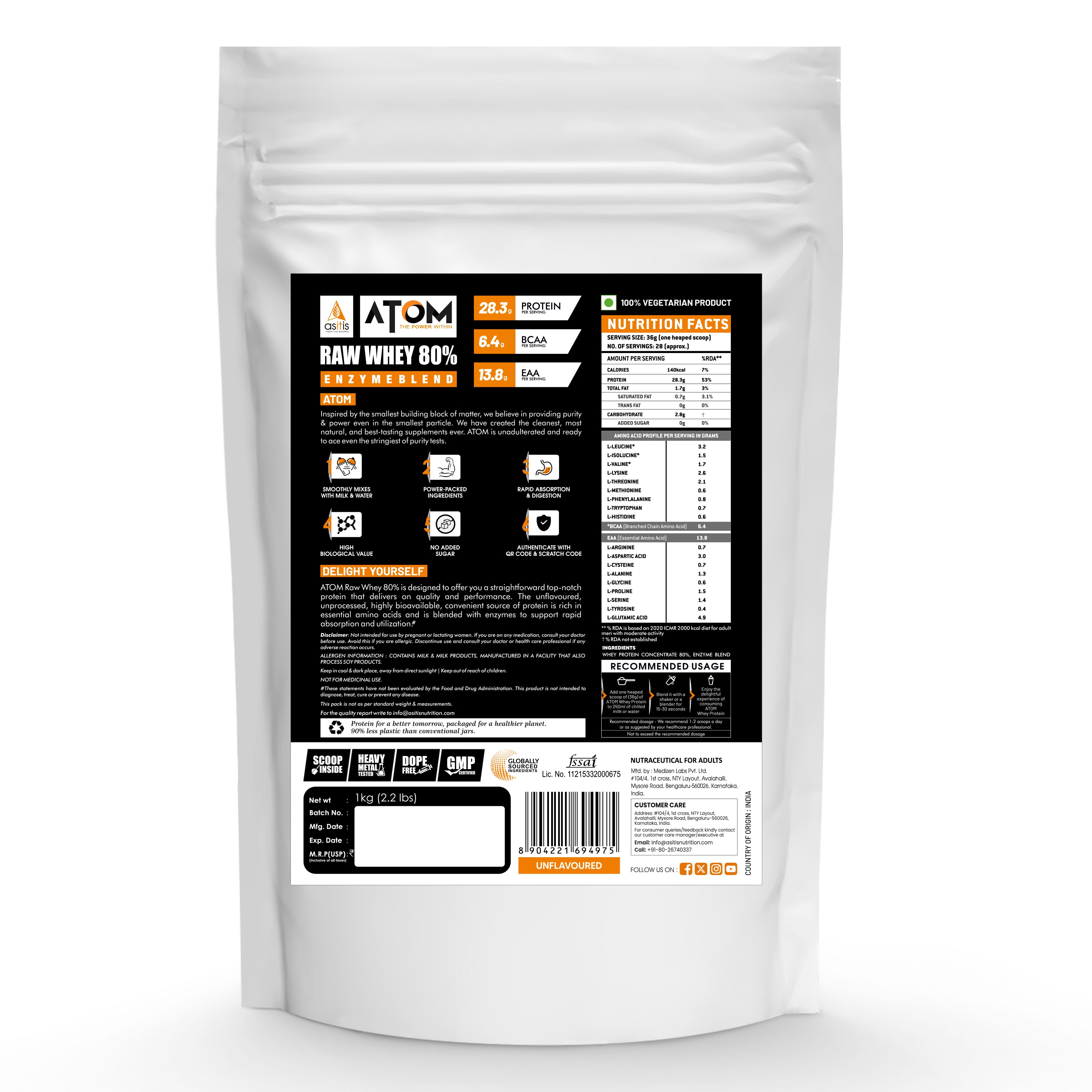 Raw Whey Unflavoured-1kg