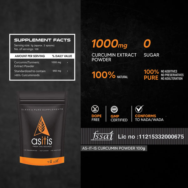 Powerful Antioxidant Immunity Booster: AS-IT-IS Curcumin Powder