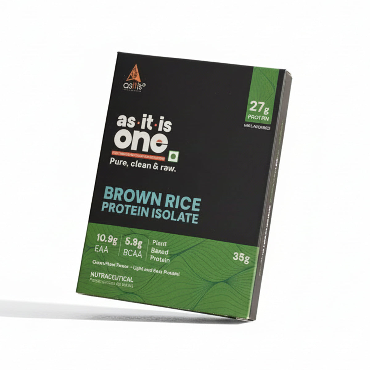 AS-IT-IS ONE Brown Rice Protein | 27g Protein per Serving | Plant Protein | Single-Ingredient, Unflavoured - 35g