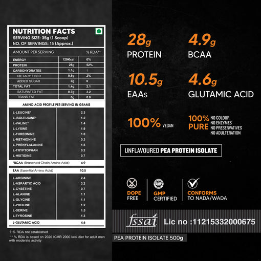 Pea protein isolate - 500gms