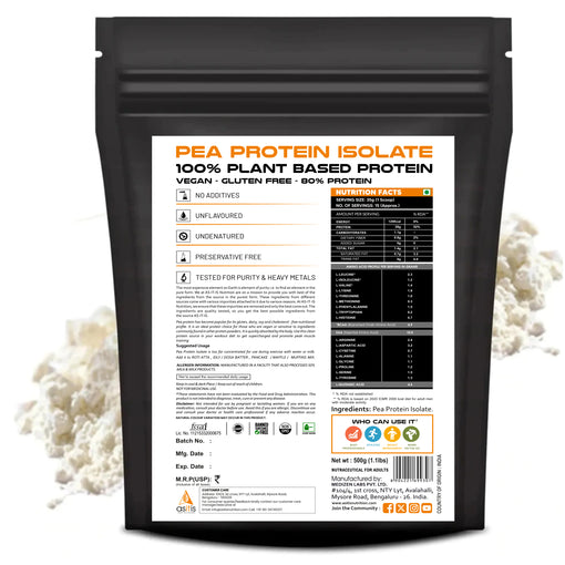 Pea protein isolate - 500gms