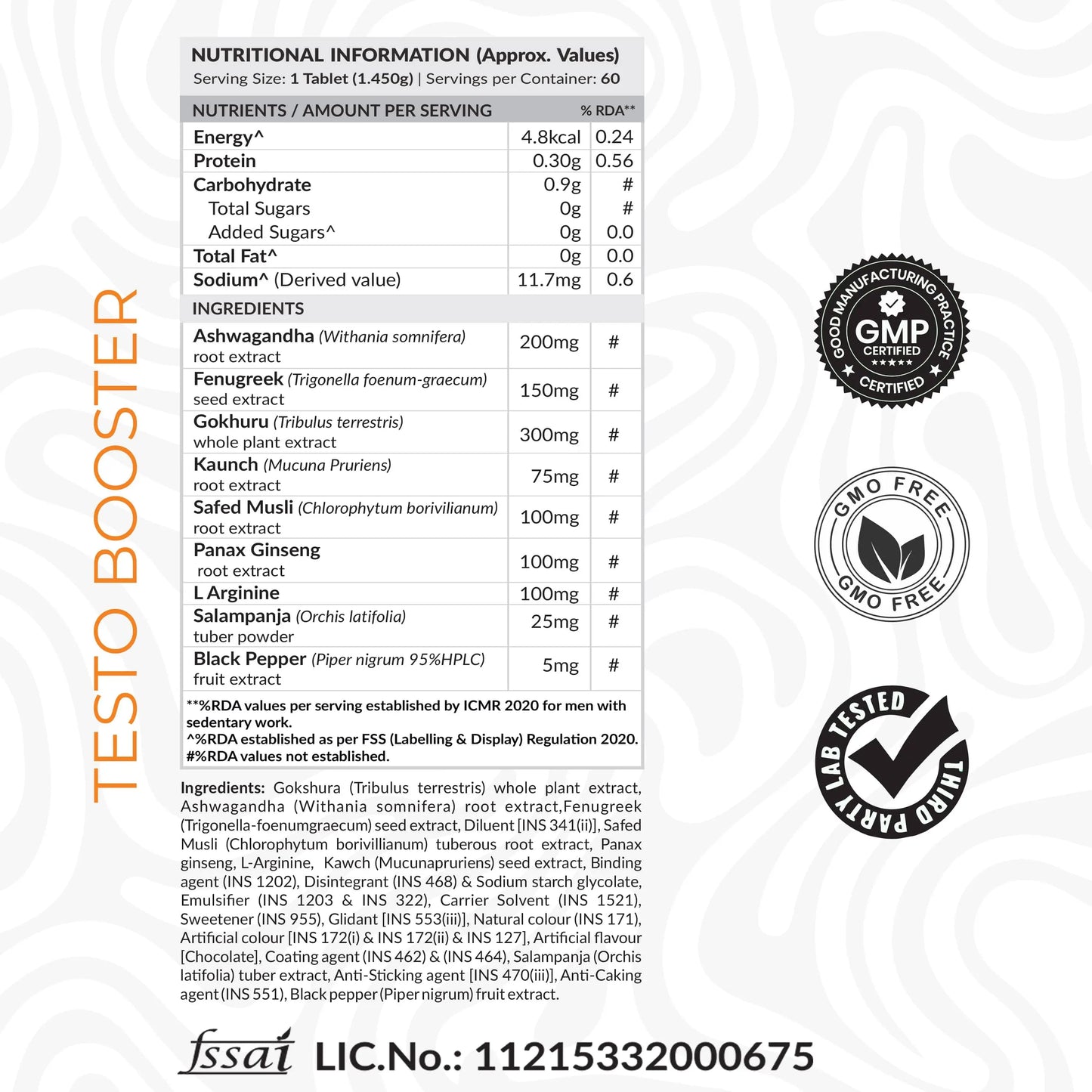 ATOM Testobooster I Testosterone for Men I 60 Veg Tablets