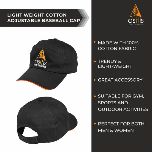 AS-IT-IS Lightweight Cotton Adjustable Baseball Cap for Everyday Use - AS-IT-IS Nutrition