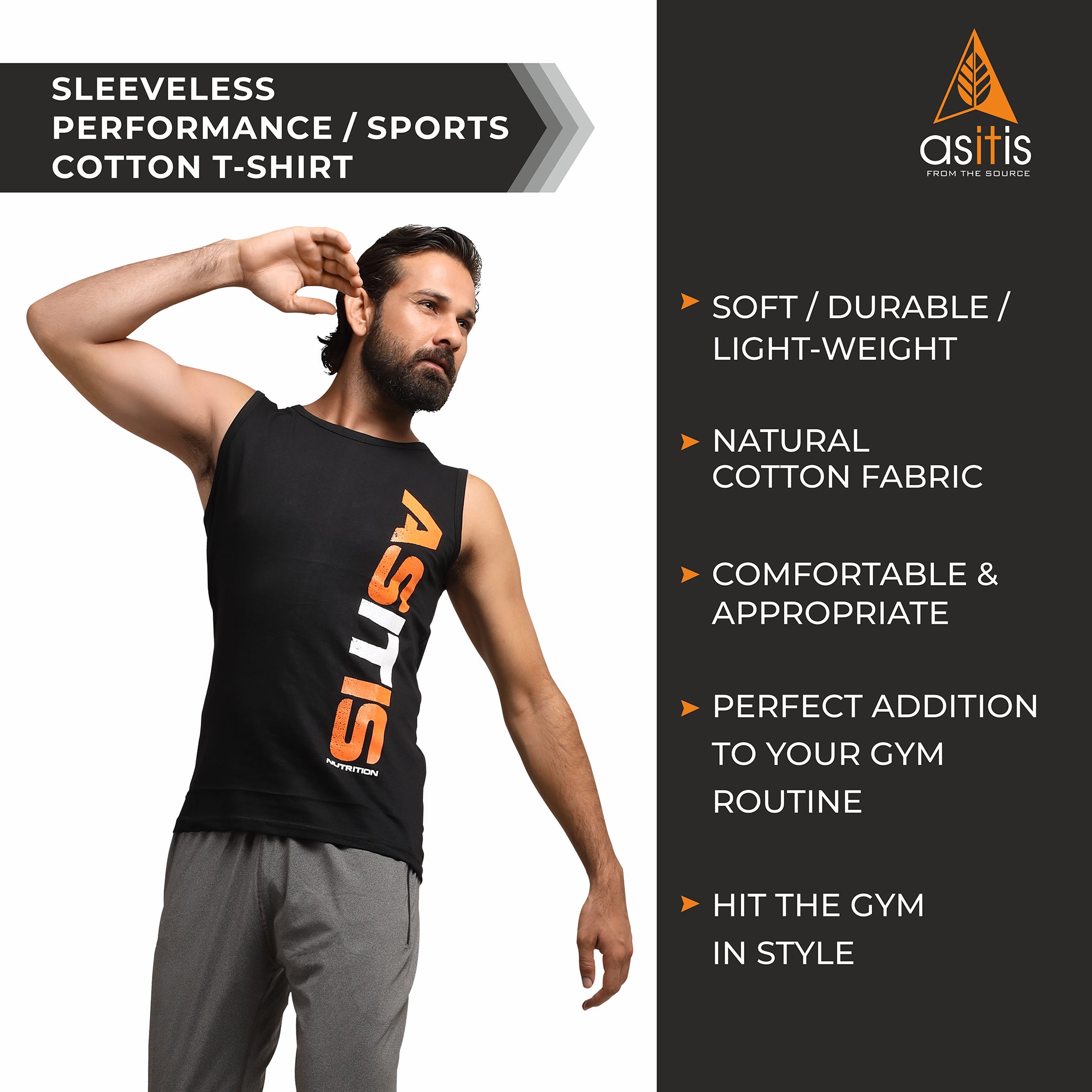 AS-IT-IS Sleeveless Performance/Sports Cotton T-Shirt - AS-IT-IS Nutrition