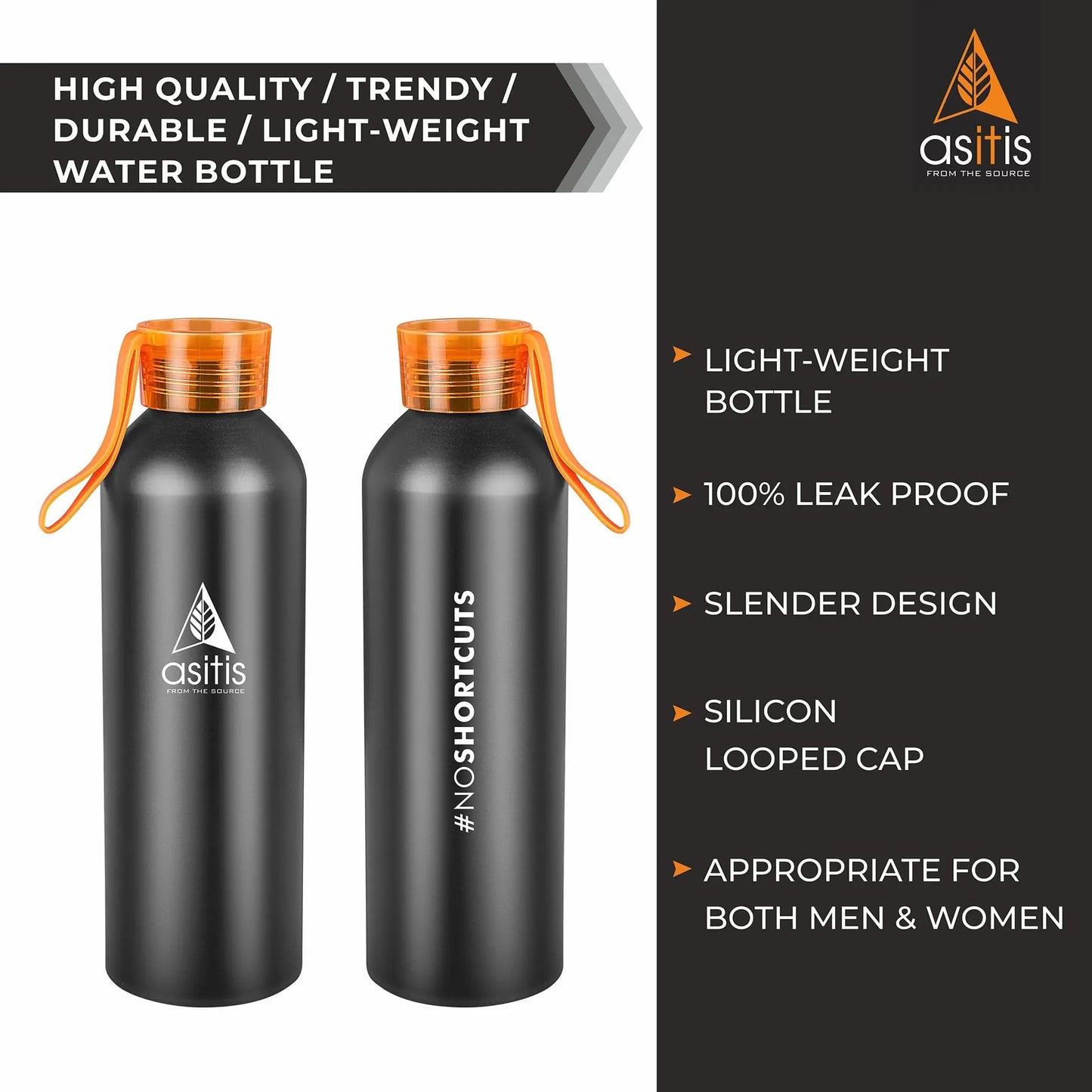 AS-IT-IS High Quality / Trendy / Durable / Light-Noshortcuts Water Bottle (750 ml) - AS-IT-IS Nutrition