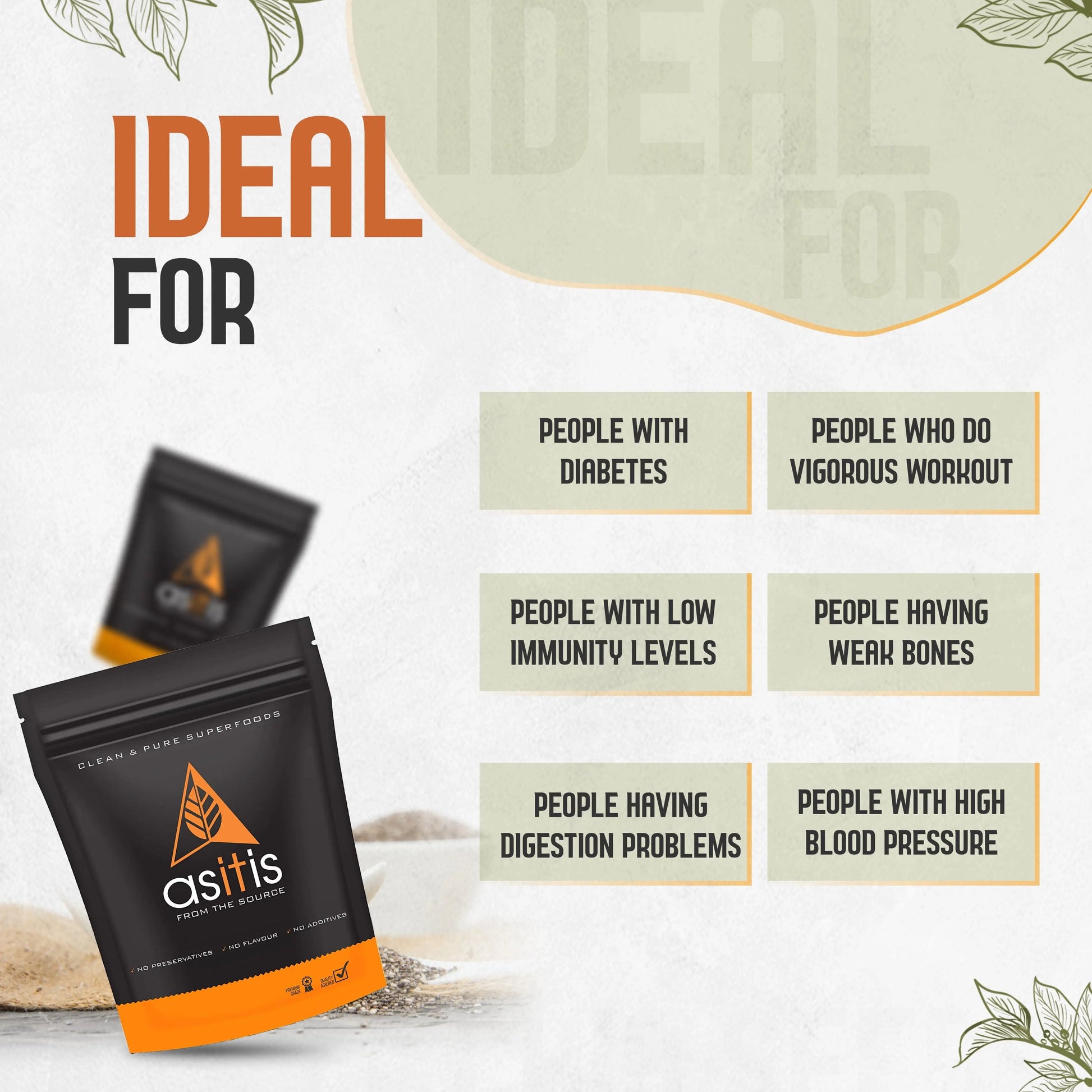 Organic Chia Seeds - 350g | Vegan Source of Protein | Antioxidant-Rich | High In Fibre - AS-IT-IS Nutrition