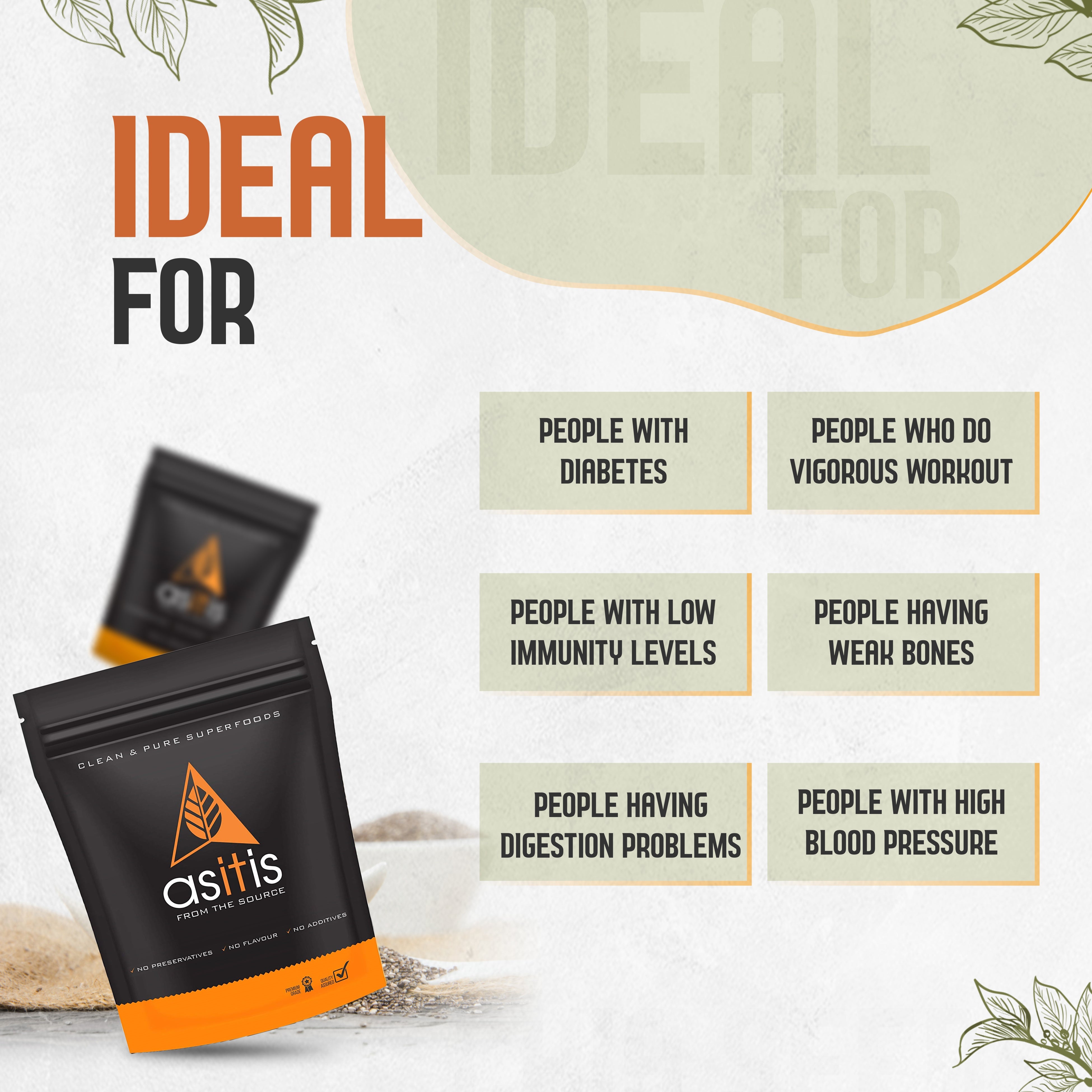 Organic Chia Seeds - 350g | Vegan Source of Protein | Antioxidant-Rich | High In Fibre - AS-IT-IS Nutrition