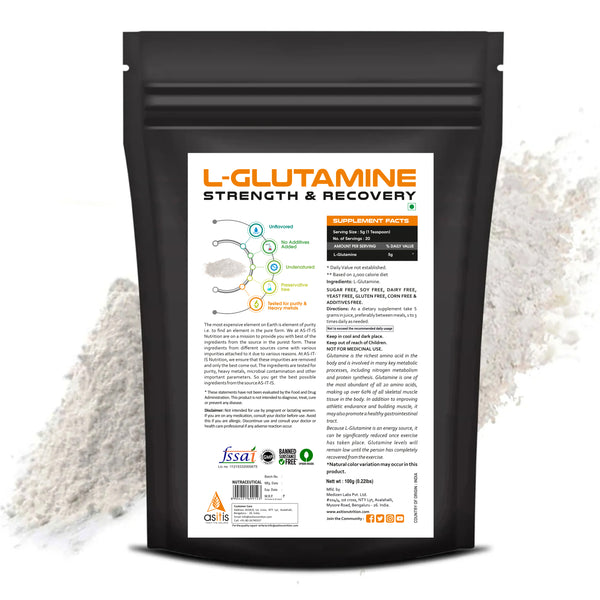 AS-IT-IS L-Glutamine for Muscle Growth and Recovery