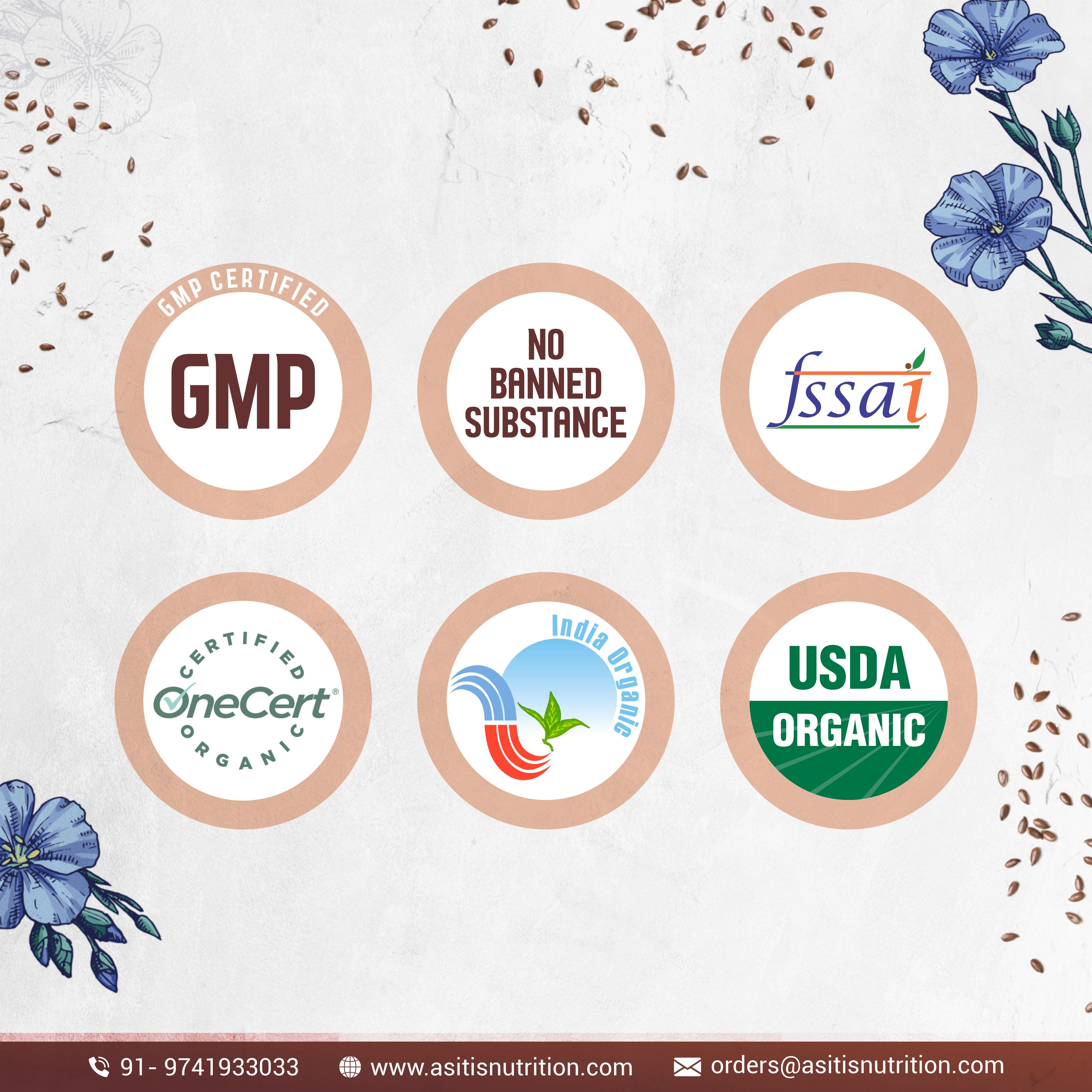 Buy Organic Flax Seeds Online - 600g | Excellent Vegan Source Of Omega-3s | Antioxidant-Rich | Fibre-Rich | Nutritious - AS-IT-IS Nutrition