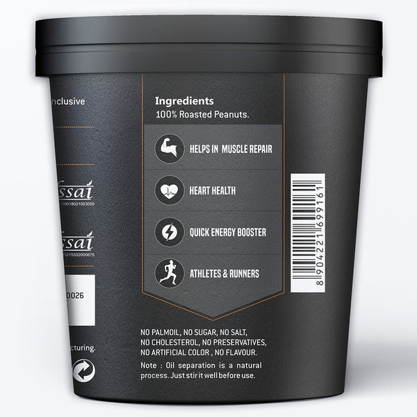 AS-IT-IS Peanut Butter Natural & Unsweetened with High Protein - 1Kg