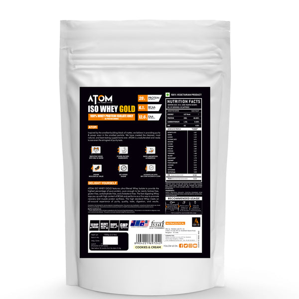 atom iso whey gold 1kg nutrition facts