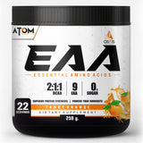 ATOM EAA (Essential Amino Acids) | 2:1:1 BCAA Ratio | 9.6g EAA | Zero Added Sugar | Tangy Orange Flavor