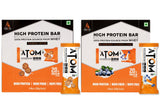 ATOM High Protein Bar | 20g Protein | Combo of Cookie Latte & Blueberry Classic Cake (60g x 12)