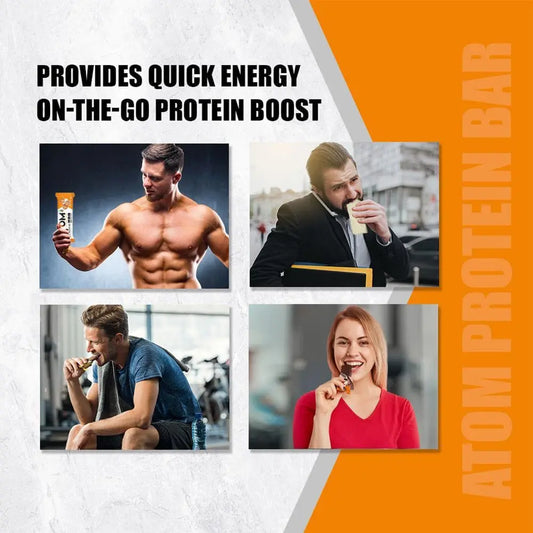ATOM High Protein Bar | 20g Protein | Combo of Cookie Latte & Blueberry Classic Cake (60g x 12)