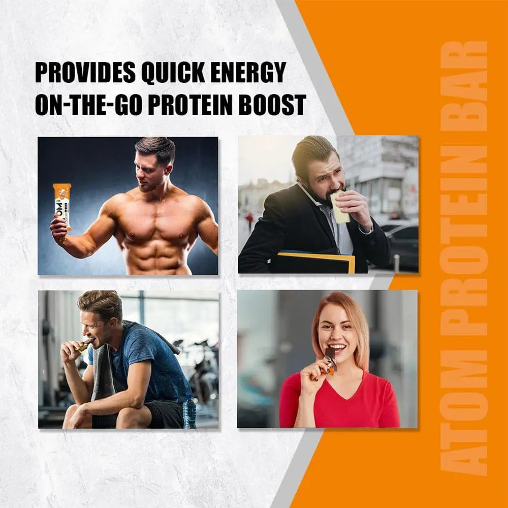 ATOM High Protein Bar | 20g Protein | Combo of Cookie Latte & Blueberry Classic Cake (60g x 12)