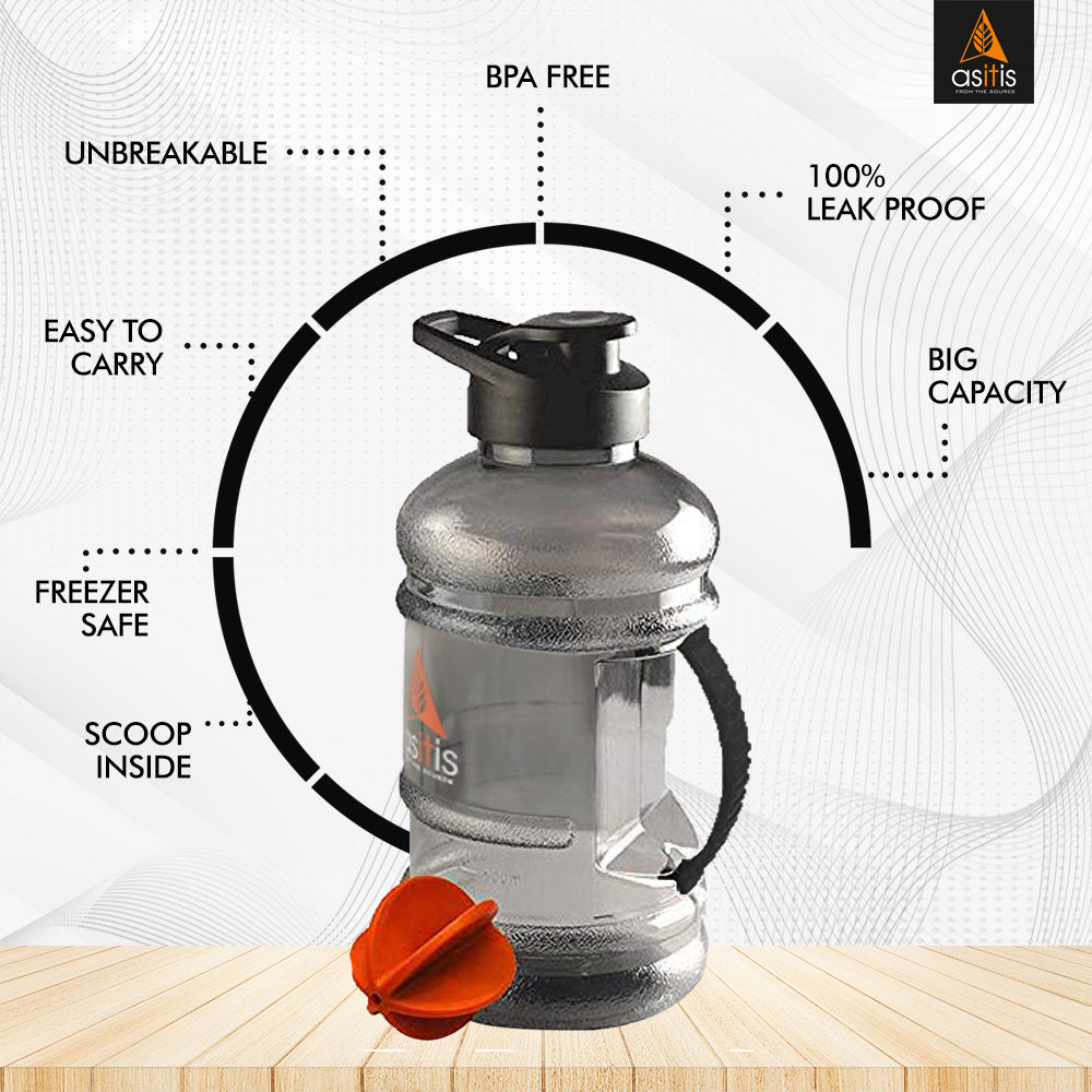 AS-IT-IS Nutrition Shaker Bottle (1.5 L, Black) - AS-IT-IS Nutrition