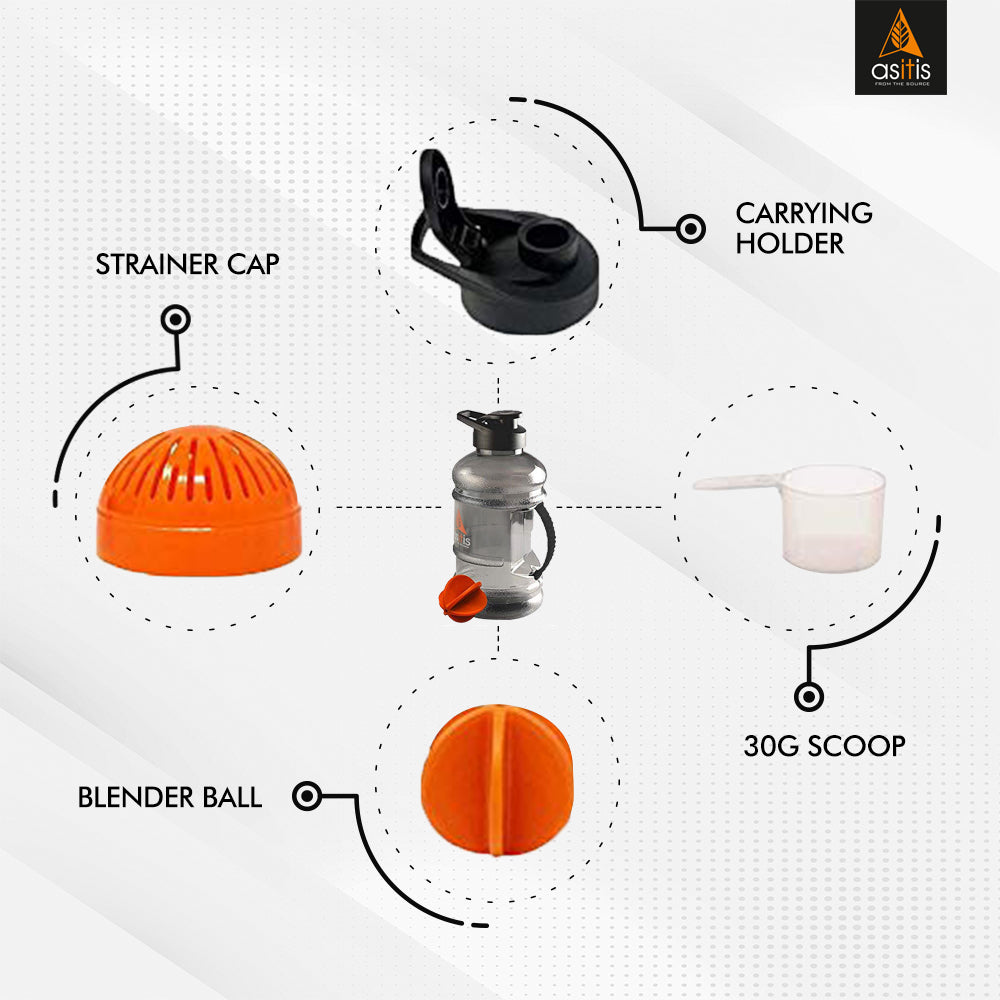 AS-IT-IS Nutrition Shaker Bottle (1.5 L, Black) - AS-IT-IS Nutrition