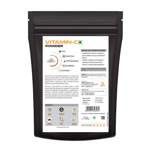 AS-IT-IS Vitamin C Powder as Antioxidant for Skin - 100g